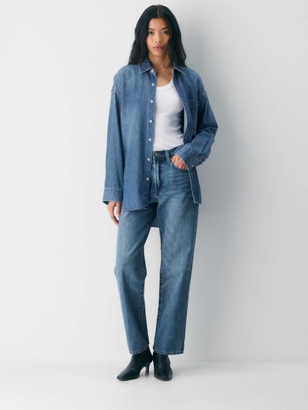 Denim Forum The '80s Comfy Denim Shirt 5 yrs kiss n tell bleu